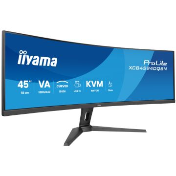 Ecran IIYAMA 44,5 Noir VA 32:9 incurvé 0.8ms 5120x1440 165Hz 450cd/m² 1xDP 2xHDMI 1xUSB-C 3xUSB HUB(3.2) com KVM Docking USB-C intégré 13cm pied réglable haut