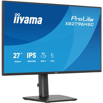 Ecran IIYAMA 27 Ultra mince IPS 1920x1080 144Hz 3ms 16:9 3ms 300cd/m² HDMI USB-C 2xUSB Haut-parleurs 15cm pied réglable en hauteur + Pivot VESA 100x100"