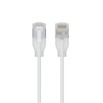 Ubiquitit - UACC-CABLE-PATCH-EL-C6A-0.15M- Cable RJ45 15 cm - 3 mm - blindé - CAT 6a -  blanc (pack de 24)