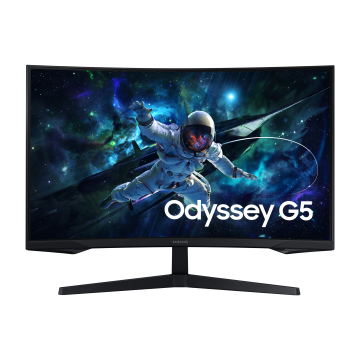 Ecran 32'' Samsung Gaming Odyssey G55C Noir 165Hz 1ms 2560x1440 VA Incurvé 1000R 2500:1 300cd/m² HDR10 HDMI Displayport AMD FreeSync Pied inclinable