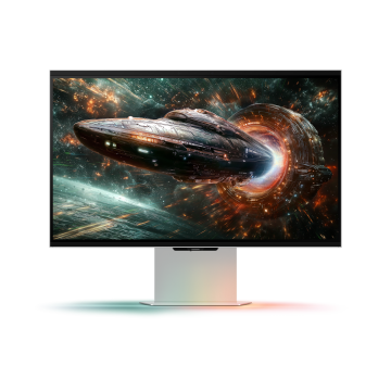 Ecran 27 Samsung Argent Gaming Odyssey 3D G90XF 3840x2160 IPS 1ms 165Hz 350cd/m² AMD FreeSyncPremium 3xUSB 2xHDMI DP HPs 5Wx2 Pied reglab haut orient Pivot "