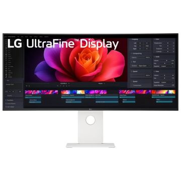 ECRAN LG 40" Blanc IPS dalle Noir 21:9 5ms 5120x2160 Incurvé 2500R 21:9 120Hz 450cd/m² HDMI DisplayPort USB-C Thunderbolt LAN HP Pied reglab haut inclin pivot