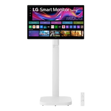 ECRAN LG 32" Blanc IPS 16:9 5ms 3840x2160 60Hz 350cd/m2 HDMI USB-C Haut parleurs Webcam Ecran réglable inclinaison rotatif pivot réglab haut