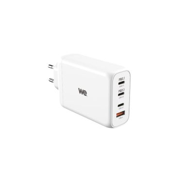 Chargeur secteur WE GaN 3 ports USB-C 1 port USB - 140W - Blanc