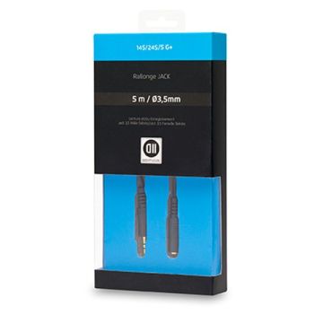 Câble Jack 3,5 mm mâle/femelle 5 m Fiches Or