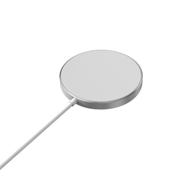 Chargeur à induction blanc - Compatible MagSafe - Charge rapide jusqu'à 15W - Sortie USB-C