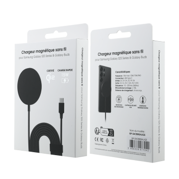 Chargeur sans fil noir 2-en-1 smartphone / Buds 15W Coloris Noir GP-SACBMSALK25