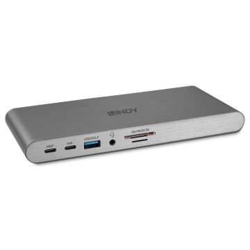 DST-Pro 5k, Docking Station USB C pour Laptop avec prise en charge 5K sur un écran ou 4K sur trois écrans et charge 100W . HDMI USB 3.2 Ethernet SD M-SD Audio