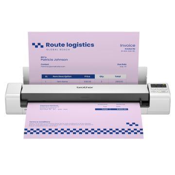 BROTHER DS-940DWE Scanner mobile A4 recto-verso, 15ppm, 600x600dpi, système chemin en U, Wifi, Wifi-Direct, USB 3.0, carte SD, batterie rechargeable ou USB C