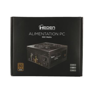 Alimentation PC ATX HEDEN 80PLUS BRONZE 550W Ventilateur 120mm / PFC