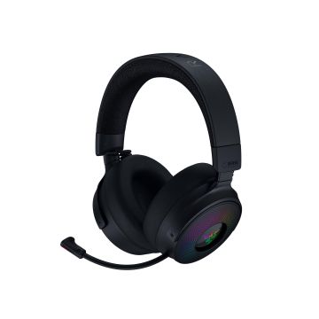 RAZER Kraken V4 Pro Noir - Casque de Jeu sans Fil RGB ,hub de contrôle Sensa HD, haptics hub de contrôle OLED, Triforce 40mm, HyperSpeed & Bluetooth, THX