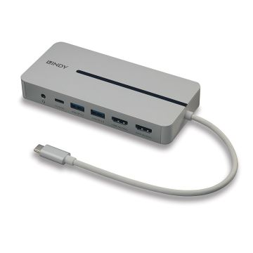 DST-Pro M, Docking station USB C pour Laptop, PC et Mac M1/M2 avec résolution 4K sur deux écrans et charge 100W. 2xHDMI 4K USB3.2 Ethernet Audio