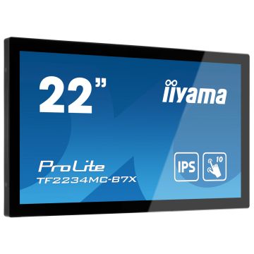 Ecran IIYAMA 21.5Tactile PCAP 10 points FHD 1920x1080 8ms 305 cd/m² USB VGA HDMI DP Noir TF2234MC-B7X"