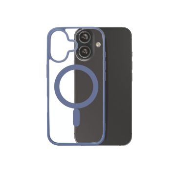We Coque de protection RUBBER APPLE IPHONE 17 - Dos transparent&ndash;contour mat bleu - Compatible MAGSAFE