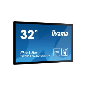 IIYAMA LFD 32" Noir Tactile PCAP 30pts VA 24/7 1920x1080 VGA DisplayPort HDMI 500cd/m² 8ms paysage portrait VESA 200x200 TF3215MC-B2AG