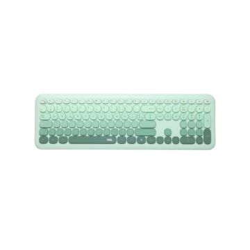WE POP Pack clavier + souris sans-fil 2.4Ghz r&eacute;cepteur USB + adapteur USB-C, 104 touches, piles incluses, vert