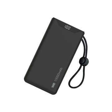 Batterie de secours WE, Power Bank, 10 000 mAh, couleur NOIR 1 port USB-A +1 port USB-C / 18W Charge rapide