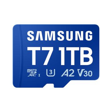 Carte mémoire Samsung 1To Micro-SD T7 Lecture jusqu'à 170 Mo/s Ecriture jusqu'à 170 Mo/s MB-MB1T0T/WW