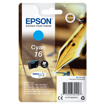 EPSON Cartouche Stylo à plume 16 Encre Durabrite Cyan 3,1ml