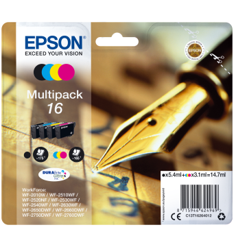 EPSON Cartouche Multipack Stylo à plume 16 Encre N,C,M,J 14,7ml