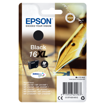 EPSON Cartouche Stylo à plume 16XL Encre Durabrite Noir XL 12,9ml