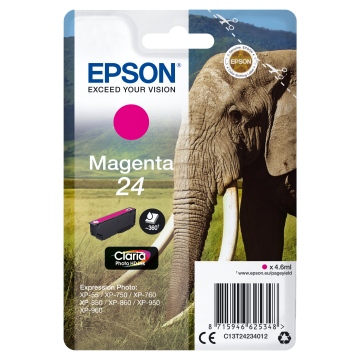 EPSON Cartouche Eléphant 24 Encre Claria Photo HD Magenta 4,6ml
