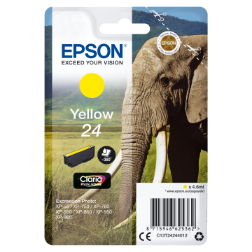 EPSON Cartouche Eléphant 24 Encre Claria Photo HD Jaune 4,6ml