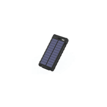 WE Batterie de secours 10000 mAh - Antichocs - 2 ports USB - 10W - Panneaux solaires/lampe torche intégrés - IPX4 - noire