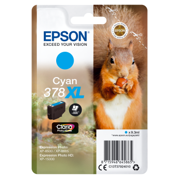 EPSON Cartouche Ecureuil 378XL Encre Claria Photo Cyan 9,3ml