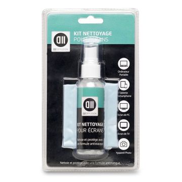 Kit de nettoyage -1 spray de 60ml + 1 chiffonnette en microfibres 20x30cm