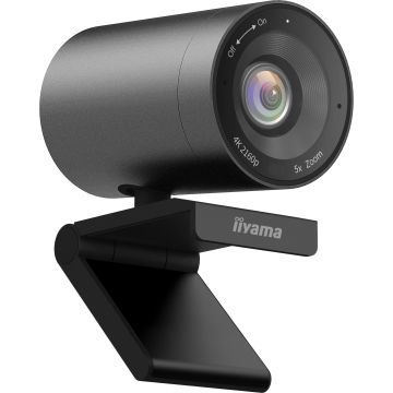 Webcam 4K professionnelle IIYAMA dotée d'un zoom numérique 5x et d'un microphone intégré Coloris Noir