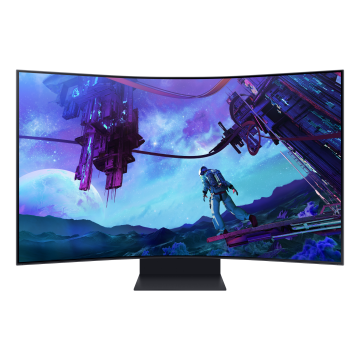 ECRAN 55'' SAMSUNG Gaming Odyssey Ark 3840x2160 VA Incurvé 1000R 1ms 600 cd/m² 3xHDMI 1xDP 2xUSB-A 1xLAN 4xHPs 165Hz Pied Reglable Haut Inclinaison Pivot