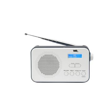Radio portable DAB+/DAB/FM, double alarme, écran LCD, batterie rechargeable de 2000mAh Luminosité réglable, antenne télescopique, RMS 2W, Bleu