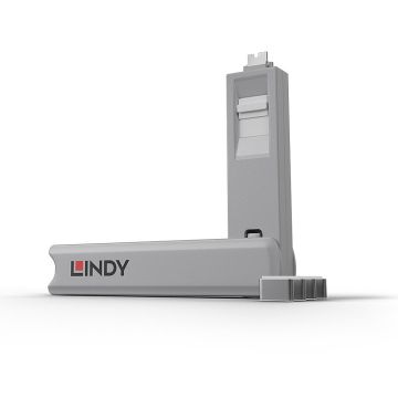 Kit bloqueur de port USB Type C avec clé et 4 verrous, blanc
