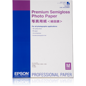 EPSON Papier Photo Premium Semi-Glacé 251g 25f. A2 (0,420x0,594m)