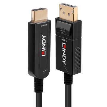 Câble Hybride Fibre Optique DisplayPort 1.2 vers HDMI 18G, 30m 