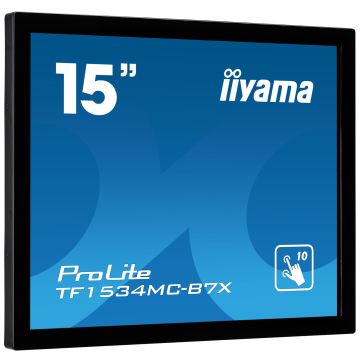 ECRAN IIYAMA 15 Open Frame Tactile Noir 4:3 PCAP 10pts 700:1 1024x768 USB VGA HDMI Display Port 330cd/m² 8ms Pays/Portrait TF1534MC-B7X