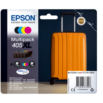 EPSON Multipack 405XL Encre Durabrite Ultra Valise N,C,M,J 1x18,9ml+3x14,7ml
