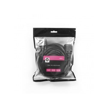 Rallonge VGA mâle/femelle 5m noir - avec ferrite - full HD vendu en SACHET gaine 8mm