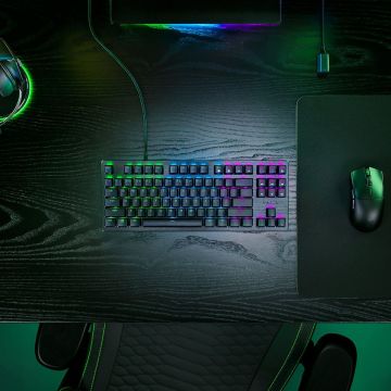 RAZER Huntsman V3 X Tenkeyless - Clavier jeu AZERTY Switches Optiques Analogiques - 4 touches multimedias - Touches en PBT