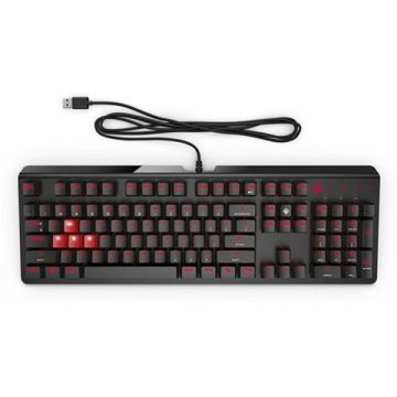Clavier de jeu encodeur OMEN LED Noir/Rouge, commutateurs mécaniques CHERRY MX Rouge, revêtement natté LED dédiée a chaque touche