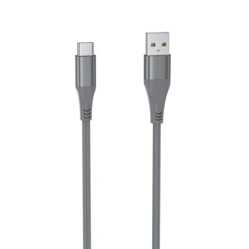 Câble USB/USB-C 3.2 gen 1 mâle/mâle avec cordon en nylon + kevlar 400D - 2m
