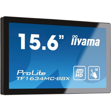 ECRAN IIYAMA 16 Open Frame Tactile Noir PCAP 10pts IPS 700:1 1920x1080 25ms 450 cd/m² VGA HDMI DP USB Paysage/Portrait TF1634MC-B8X