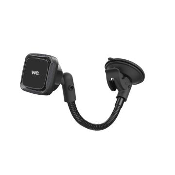 WE Support voiture universel pour smartphones : Fixation ventouse tableau de bord + pare-brise - support aimanté - col de cygne réglable - Rotatif 360°