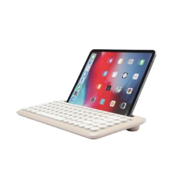 WE POP Clavier Bluetooth universel avec fonction support pour tablette/smartphone - coloris beige