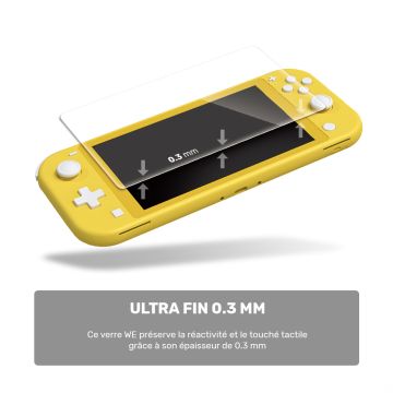 Protection d'écran Nintendo Switch Lite en verre trempé 9H - anti-rayures Transparent - avec kit de nettoyage